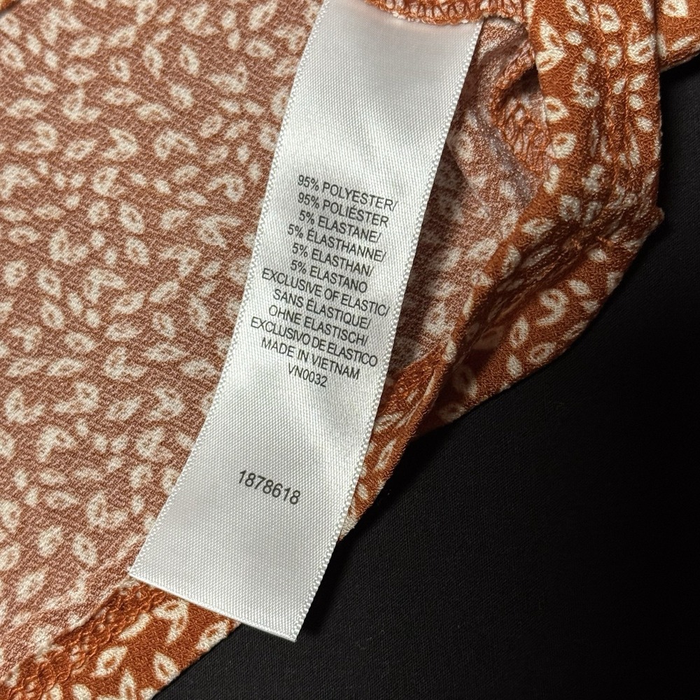 Adrianna Papell Womens Blouse 3/4 Sleeve Orange White Size M Top NWT - Picture 4 of 5